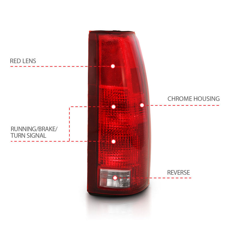 Load image into Gallery viewer, ANZO 1988-1999 Chevy C1500 Taillight Red/Clear Lens w/ Circuit Board(OE Replacement)
