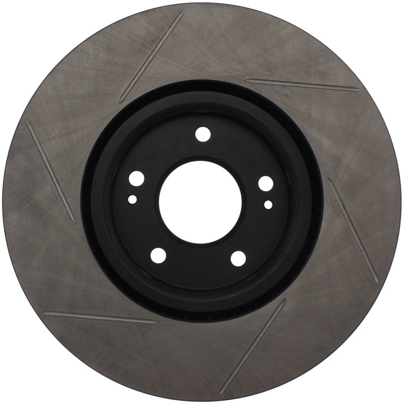 Load image into Gallery viewer, StopTech Power Slot 03-06 Evo 8 &amp; 9 Slotted Left Front Rotor
