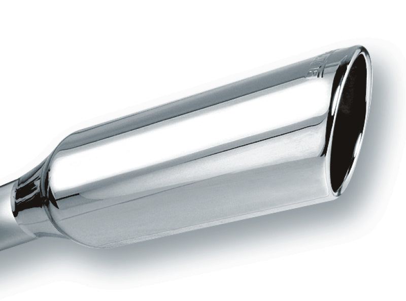 Load image into Gallery viewer, Borla 2.25in Inlet 4in Round Rolled Angle Cut x 12in Long Embossed Exhaust Tip
