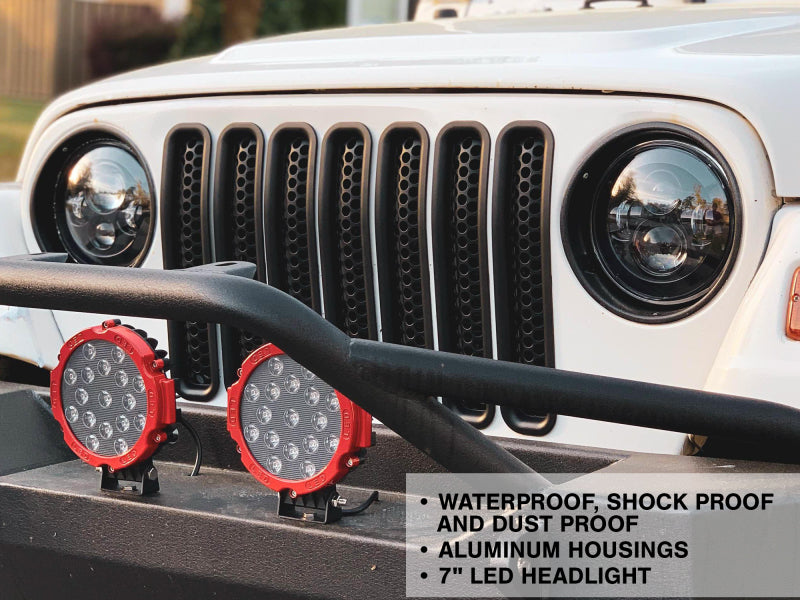 Load image into Gallery viewer, Raxiom 97-18 Jeep Wrangler TJ/JK Axial Series LED Daymaker Headlights- Black Housing (Clear Lens)
