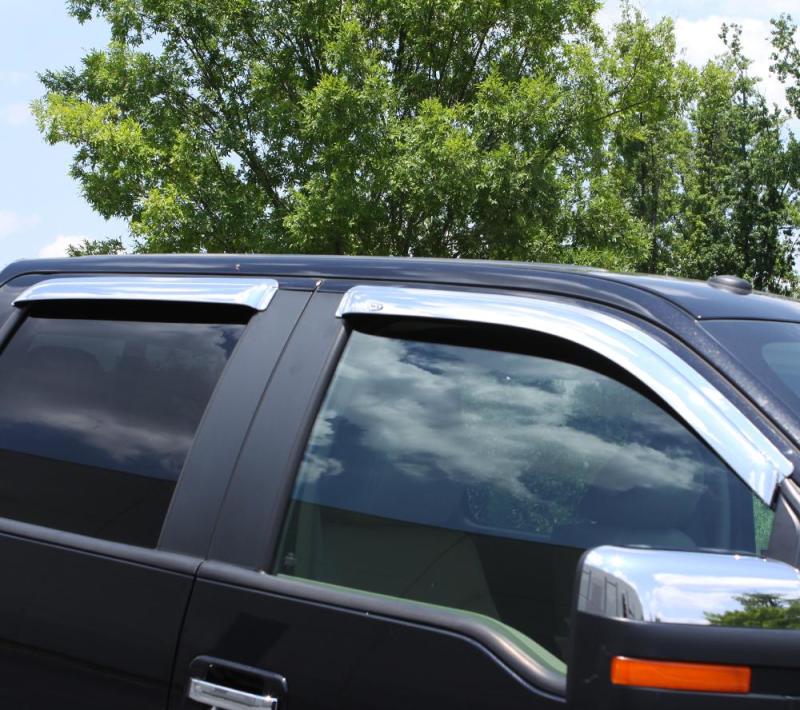Load image into Gallery viewer, AVS 15-18 Chevy Silverado 2500 Crew Cab Ventvisor Front &amp; Rear Window Deflectors 4pc - Chrome
