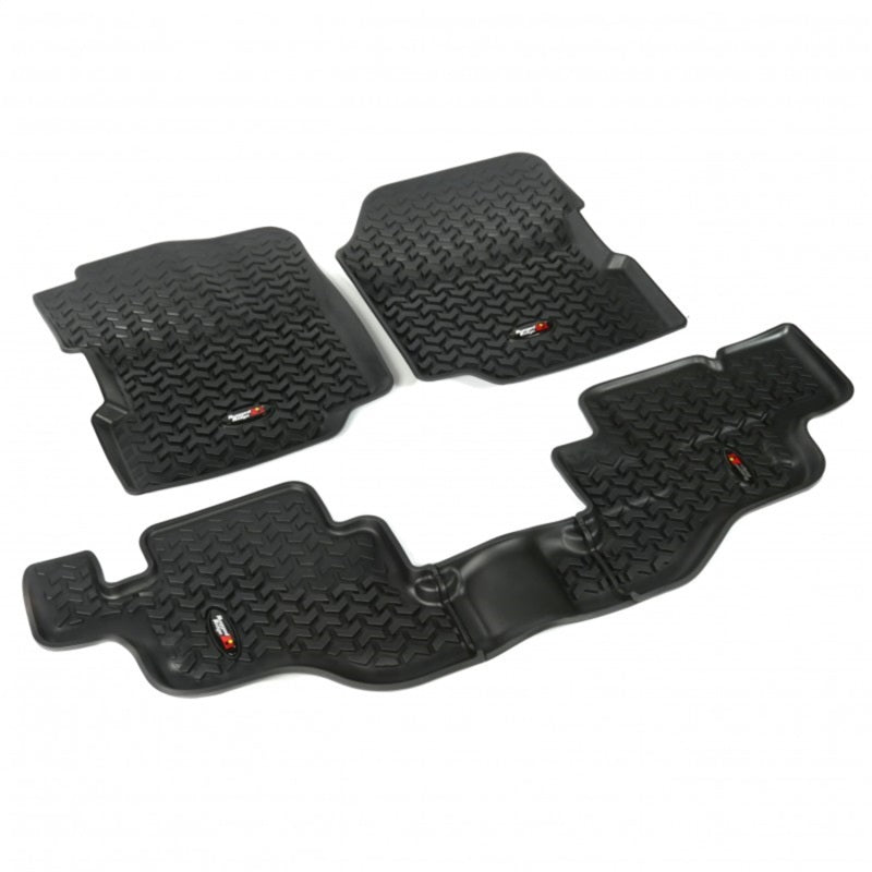 Load image into Gallery viewer, Rugged Ridge Floor Liner Front/Rear Black 1976-1986 Jeep CJ-7 / Jeep Wrangler 87-95 / YJ

