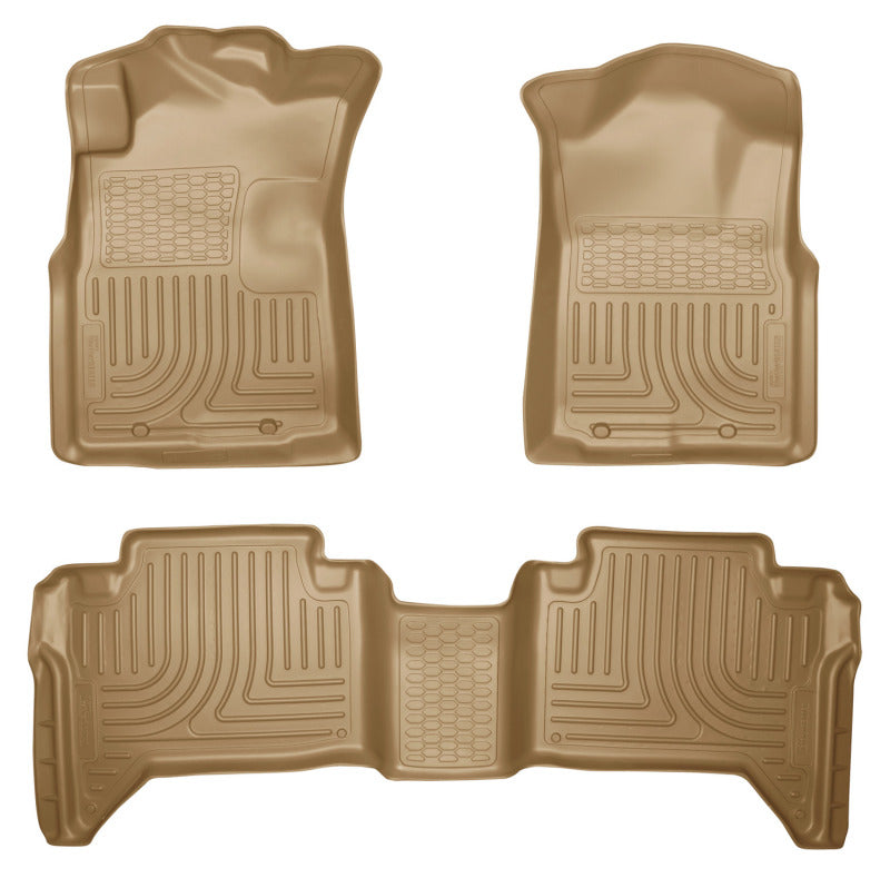 Load image into Gallery viewer, Husky Liners 05-13 Toyota Tacoma WeatherBeater Combo Tan Floor Liners
