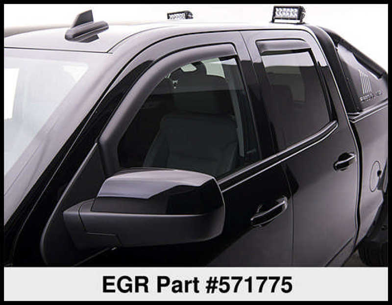Load image into Gallery viewer, EGR 14+ Chev Silverado/GMC Sierra Crw Cab In-Channel Window Visors - Set of 4 - Matte (571775)
