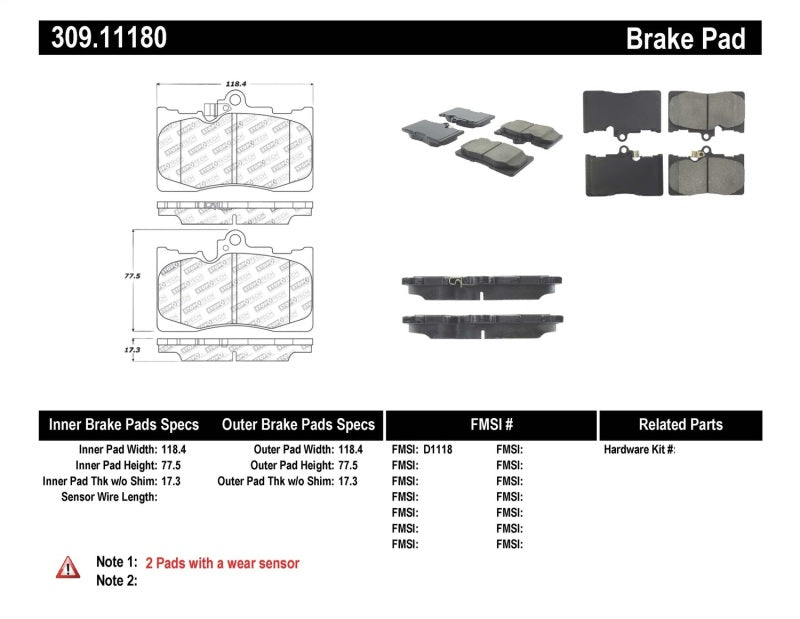 Load image into Gallery viewer, StopTech Performance 06 Lexus GS300/430 / 07-08 GS350 / 06-08 IS350 Front Brake Pads
