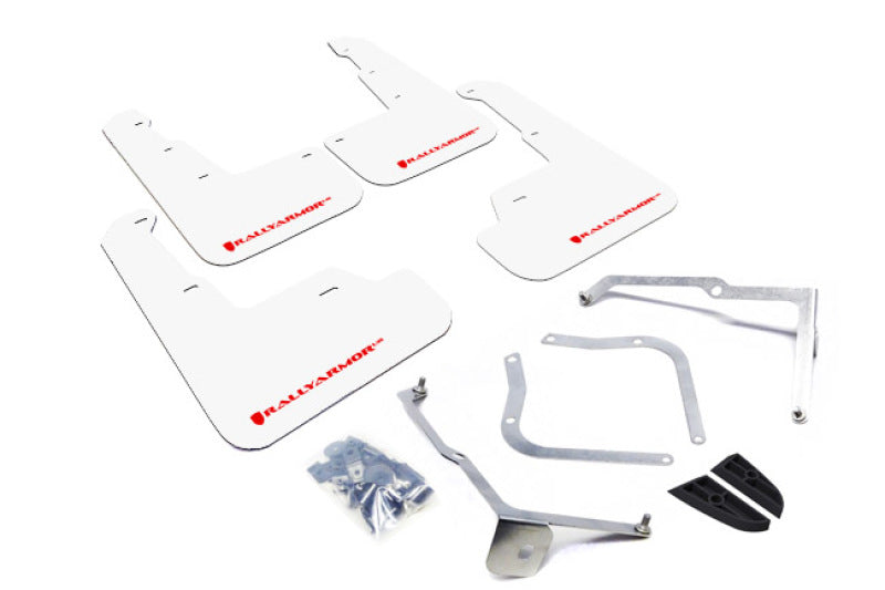 Load image into Gallery viewer, Rally Armor 15-21 Subaru WRX/STI (Sedan ONLY) White UR Mud Flap w/ Red Logo
