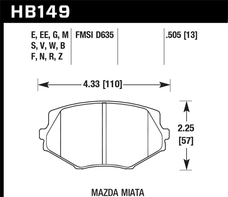 Load image into Gallery viewer, Hawk 94-05 Miata / 01-05 Normal Suspension HPS Street Front Brake Pads (D635)
