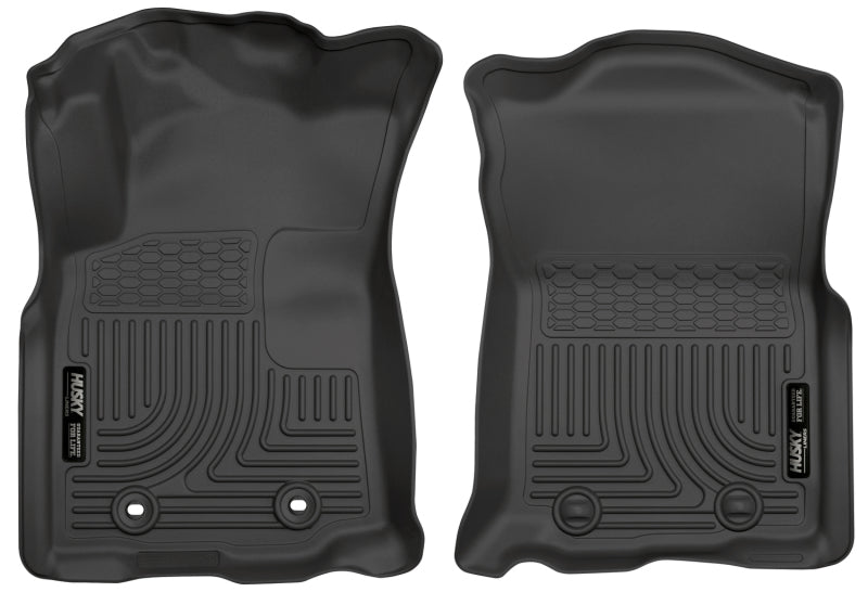 Load image into Gallery viewer, Husky Liners 2016 Toyota Tacoma w/ Manual Trans WeatherBeater Front Black Floor Liners
