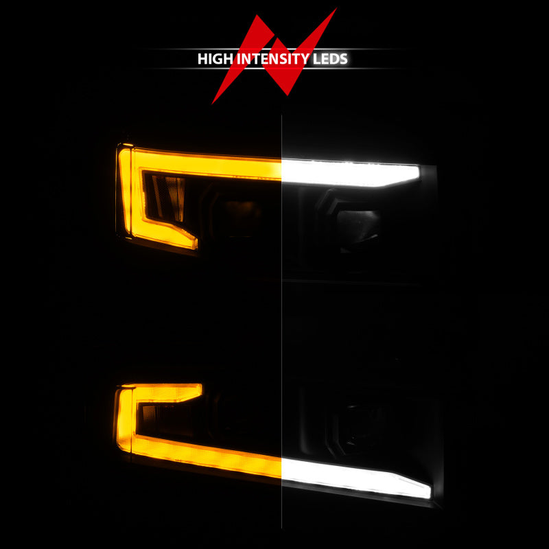 Load image into Gallery viewer, ANZO 19-22 Chevrolet Silverado 1500 LED Proj HL w/Lgt Bar SwBk Seq. Blk w/In. Light - Passenger Side
