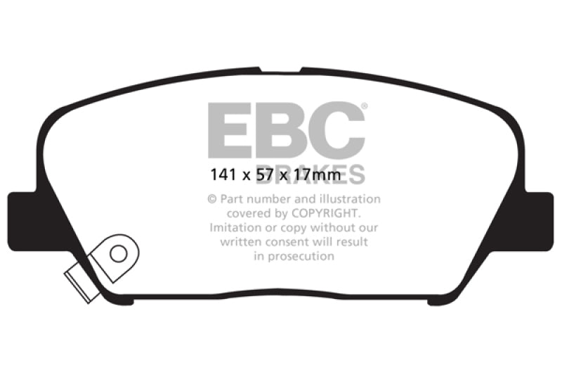 Load image into Gallery viewer, EBC 09+ Hyundai Genesis Coupe 2.0 Turbo Redstuff Front Brake Pads
