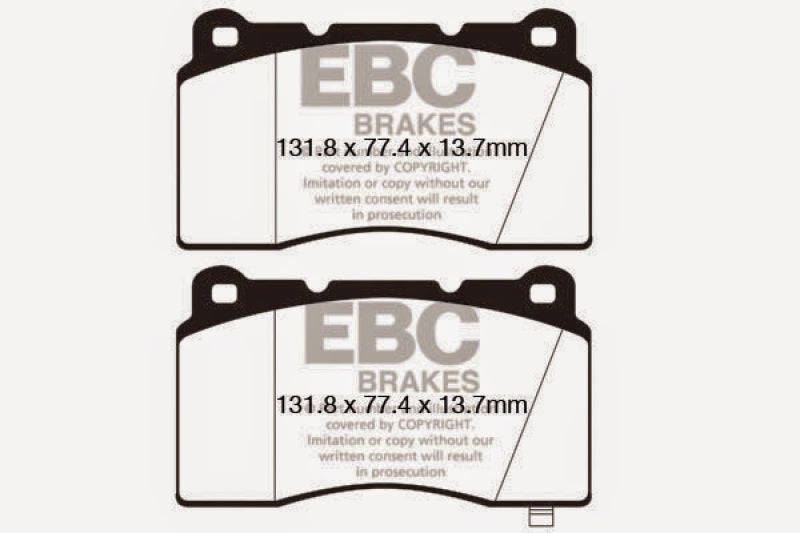 Load image into Gallery viewer, EBC 09+ Hyundai Genesis Coupe 2.0 Turbo (Brembo) Yellowstuff Front Brake Pads

