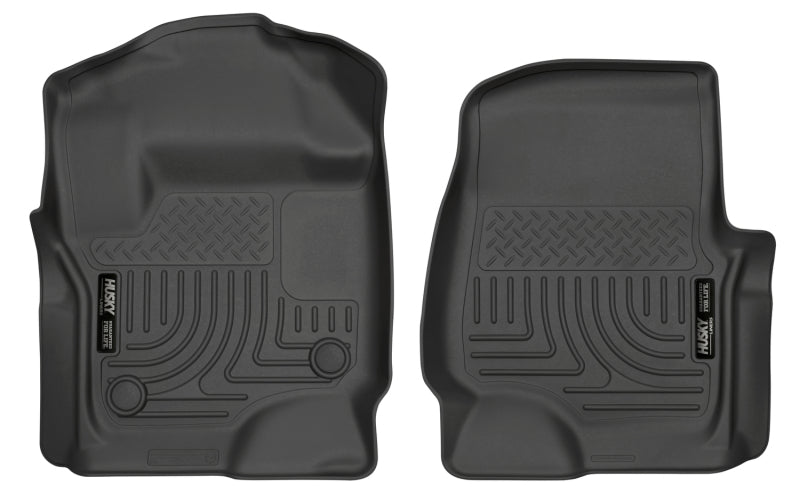 Load image into Gallery viewer, Husky Liners 2017 Ford Super Duty (Crew Cab / Super Cab) WeatherBeater Black Front Floor Liners
