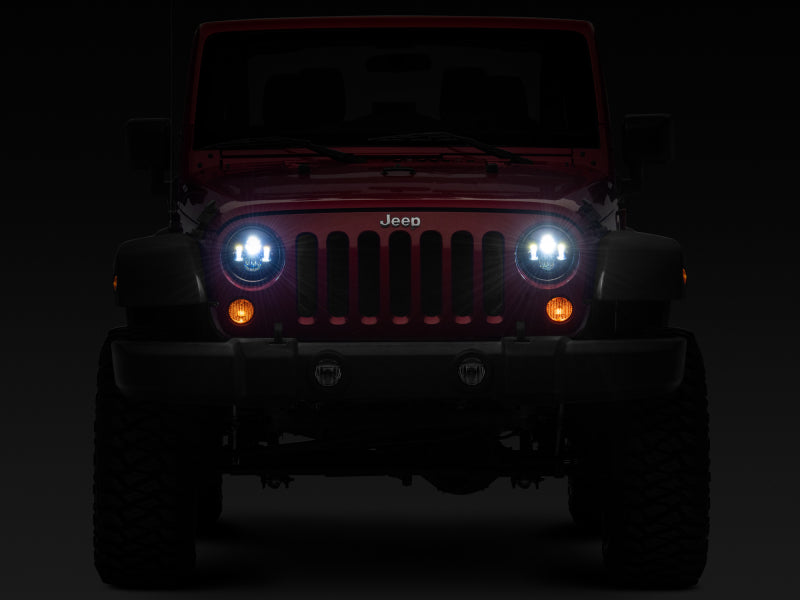 Load image into Gallery viewer, Raxiom 97-18 Jeep Wrangler TJ/JK Axial Series LED Daymaker Headlights- Black Housing (Clear Lens)
