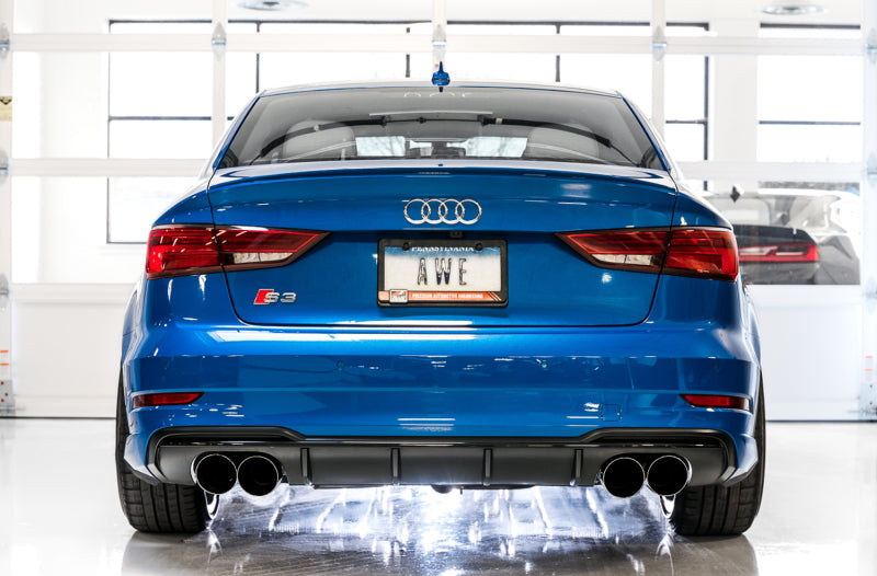 Load image into Gallery viewer, AWE Tuning Audi 8V S3 SwitchPath Exhaust w/Diamond Black Tips 102mm
