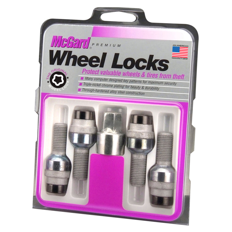 Load image into Gallery viewer, McGard Wheel Lock Bolt Set - 4pk. (Radius Seat) M14X1.5 / 17mm Hex / 28.2mm Shank Length - Black
