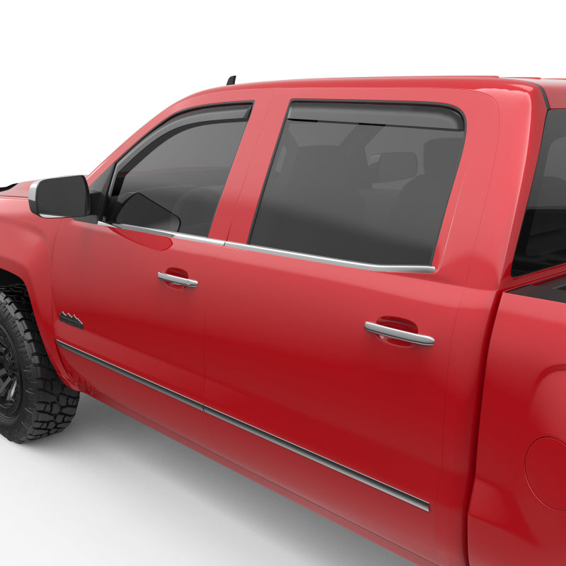 Load image into Gallery viewer, EGR 14+ Chev Silverado/GMC Sierra Crw Cab In-Channel Window Visors - Set of 4 - Matte (571775)
