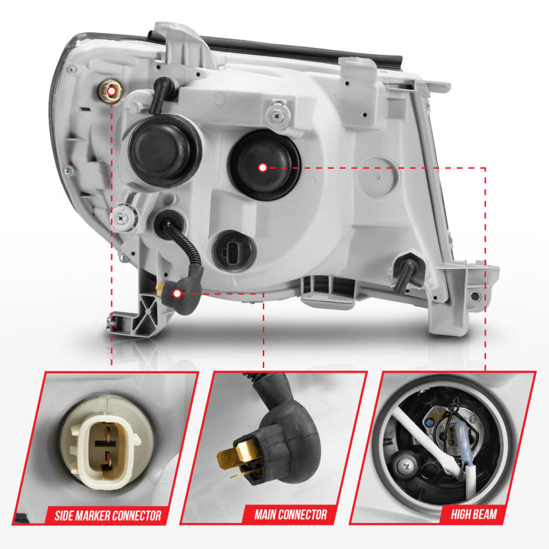 Load image into Gallery viewer, ANZO 05-09 Toyota Tacoma Projector Light Bar Style Headlights w/ C Light Bar
