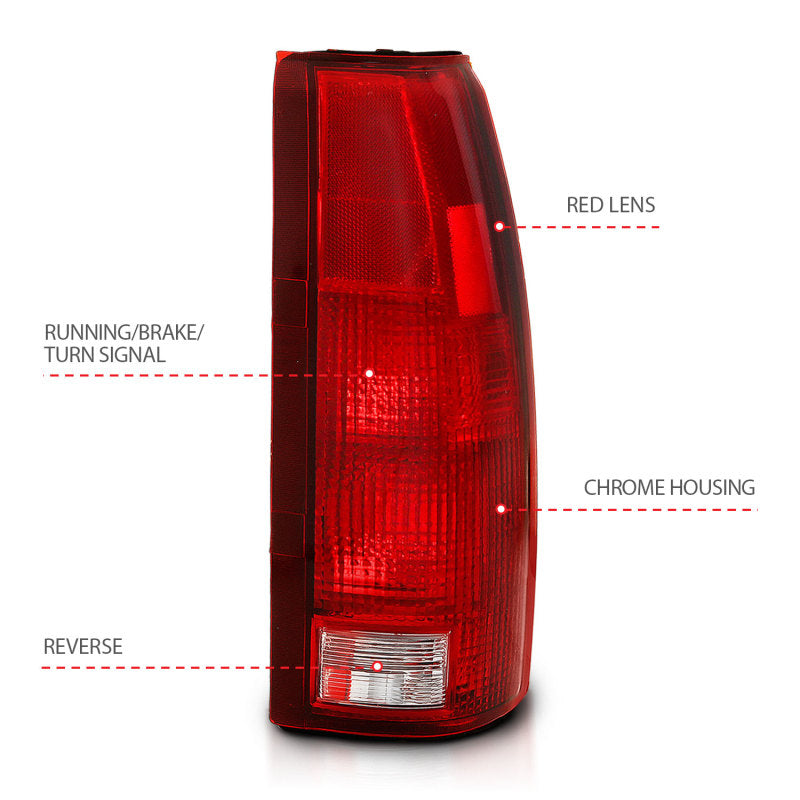 Load image into Gallery viewer, ANZO 1988-1999 Chevy C1500 Taillight Red/Clear Lens (OE Replacement)
