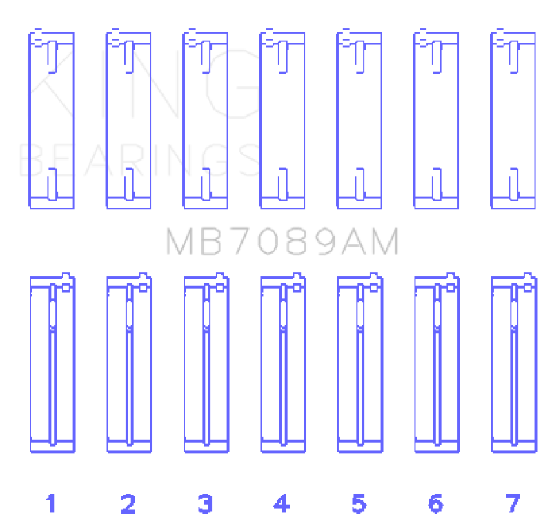 Load image into Gallery viewer, King Audi/Volkswagen ABV/AES/AUE Crankshaft Main Bearing Set (Set of 7) (Standard Size)
