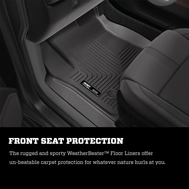 Load image into Gallery viewer, Husky Liners 14 Chevrolet Silverado 1500/GMC Sierra 1500 WeatherBeater Black Front Floor Liners
