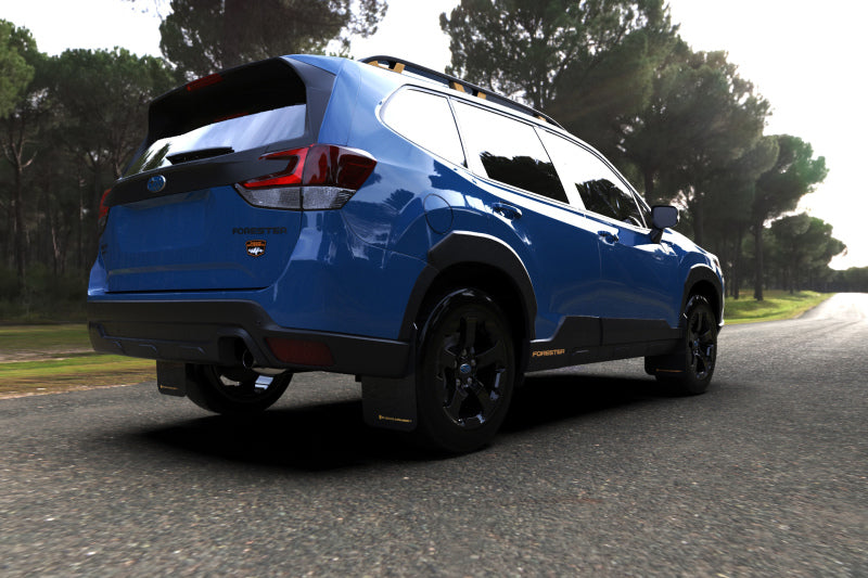 Load image into Gallery viewer, Rally Armor 2022 Subaru Forester (Incl. Wilderness) Black UR Mud Flap w/ Wild Orange Logo
