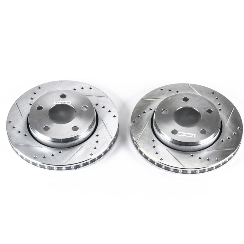 Load image into Gallery viewer, Power Stop 07-17 Jeep Wrangler Front Evolution Drilled &amp; Slotted Rotors - Pair
