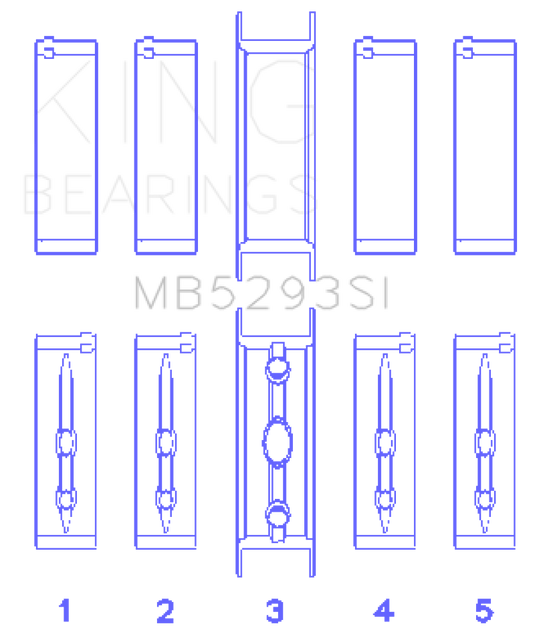 King GM 294/325/345/364CI 4.8/5.3/5.7/6.0L L20/LS1/LS2/LS4/LS6 (Size STD) Main Bearing Set