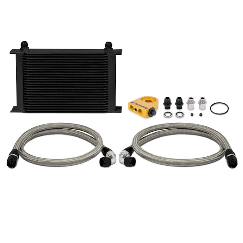 Load image into Gallery viewer, Mishimoto Universal Thermostatic 25 Row Oil Cooler Kit (Black Cooler)
