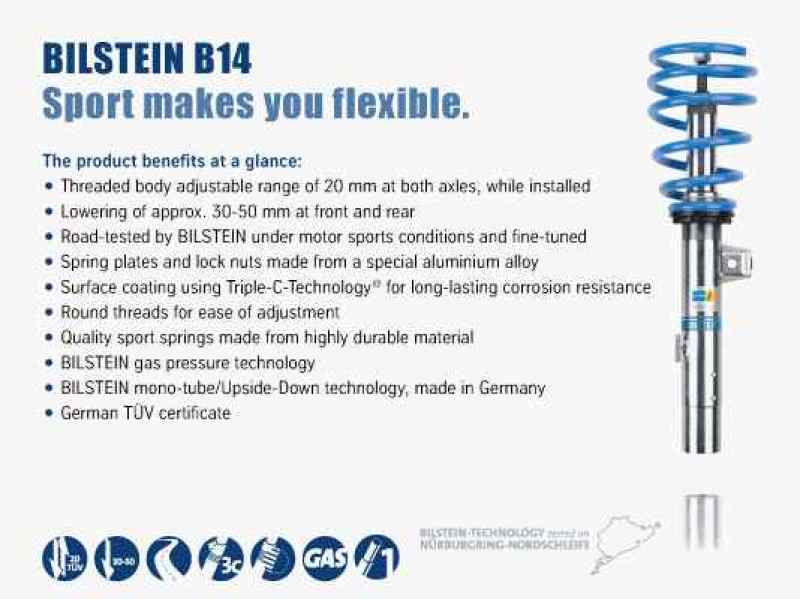 Load image into Gallery viewer, Bilstein B14 2008 Audi TT Quattro Base Front and Rear Suspension Kit
