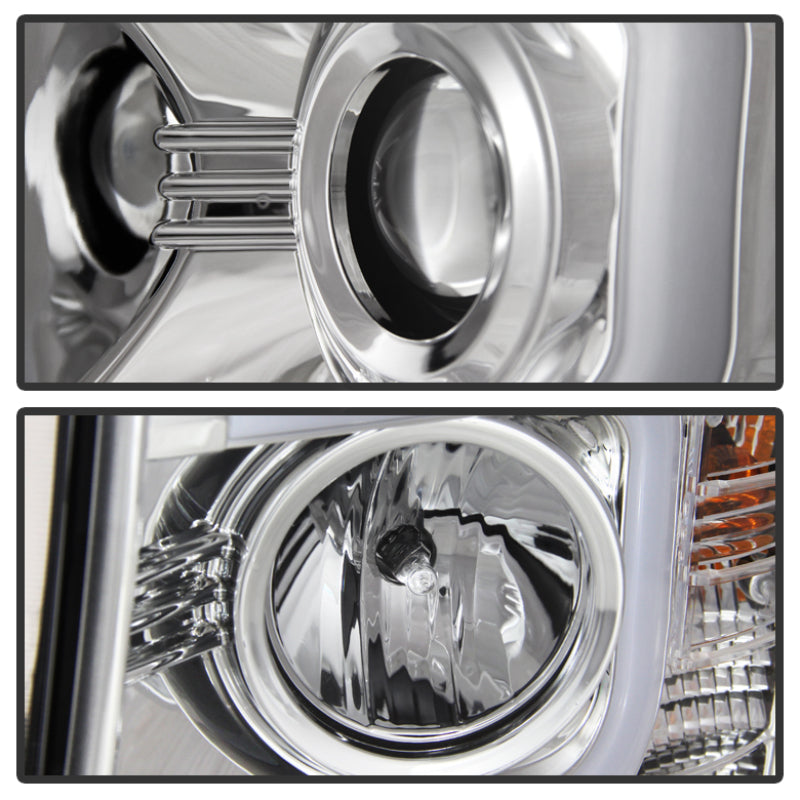 Load image into Gallery viewer, Spyder Chevy Silverado 1500 14-16 Projector Headlights Light Bar DRL Chrm PRO-YD-CS14-LBDRL-C
