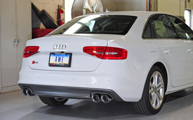 Load image into Gallery viewer, AWE Tuning Audi B8.5 S4 3.0T Track Edition Exhaust - Chrome Silver Tips (102mm)
