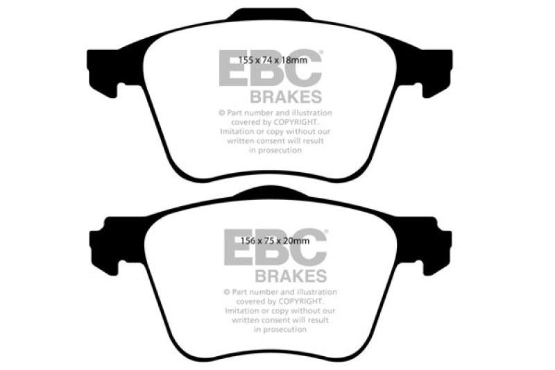 Load image into Gallery viewer, EBC 11+ Volvo S60 2.5 Turbo T5 (315mm Front Rotors) Yellowstuff Front Brake Pads
