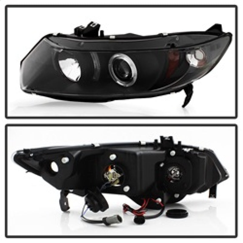 Load image into Gallery viewer, Spyder Honda Civic 06-08 2Dr Projector Headlights LED Halo Black High H1 Low H1 PRO-YD-HC06-2D-HL-BK
