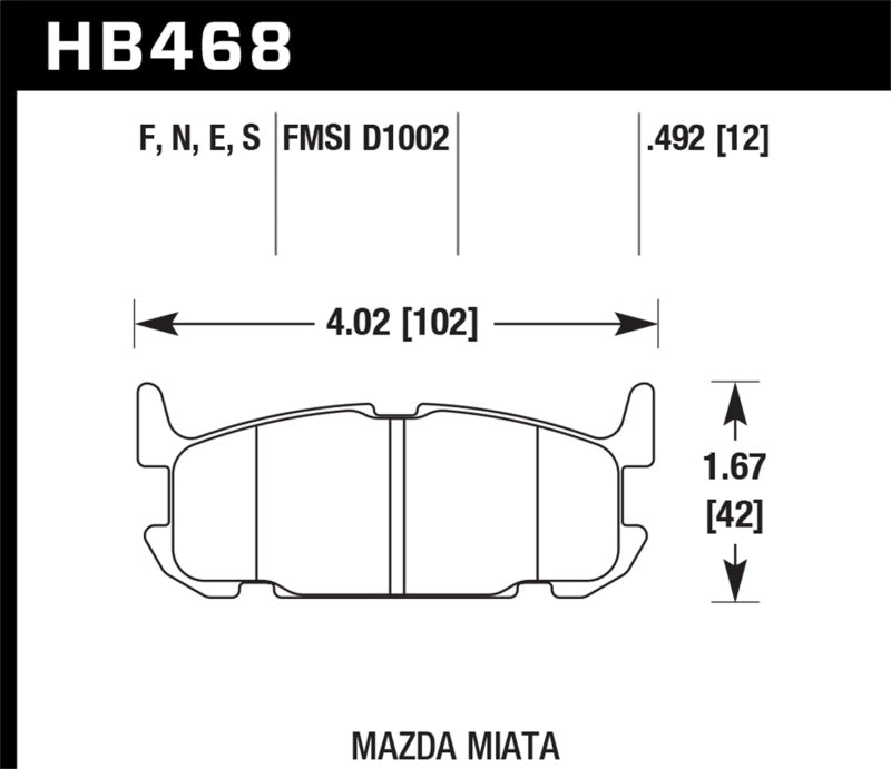 Load image into Gallery viewer, Hawk 03-05 Miata w/ Sport Suspension Blue 9012 Race Rear Brake Pads D1002
