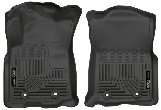 Husky Liners 2018 Toyota Tacoma Double Cab WeatherBeater Black Front Floor Liners - Fuel Injector Connection