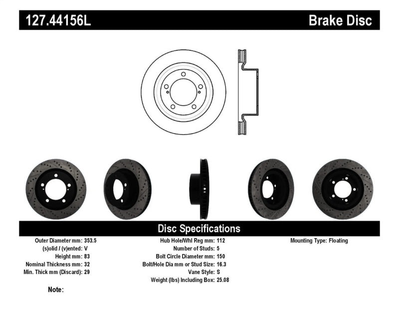 Load image into Gallery viewer, StopTech 07-09 Toyota Tundra / 08-09 Toyota Sequoia Front Left Slotted &amp; Drilled Rotor
