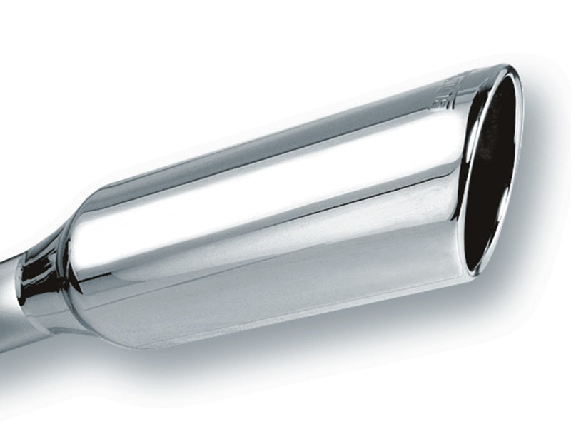 Load image into Gallery viewer, Borla 2.25in Inlet 4in Round Rolled Angle Cut x 12in Long Embossed Exhaust Tip
