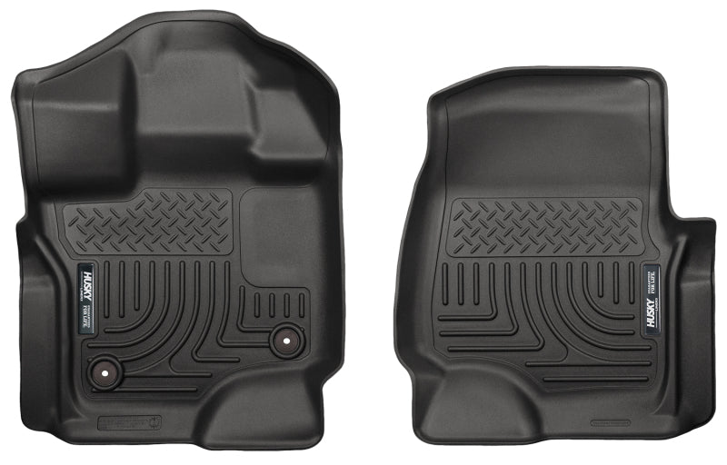 Load image into Gallery viewer, Husky Liners 15 Ford F-150 Super/Super Crew Cab WeatherBeater Black Front Floor Liners
