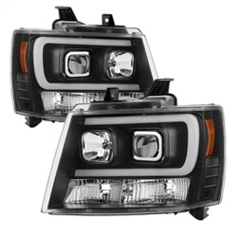 Load image into Gallery viewer, Spyder 07-14 Chevy Suburban/1500/2500/Tahoe V2 Projector Headlights Blk PRO-YD-CSUB07V2-DRL-BK
