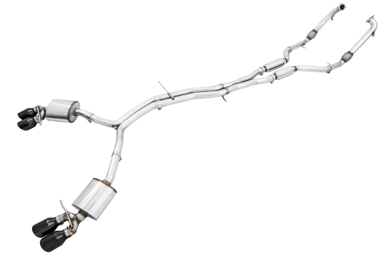 Load image into Gallery viewer, AWE Tuning Audi B9 S4 Touring Edition Exhaust - Non-Resonated (Black 102mm Tips)
