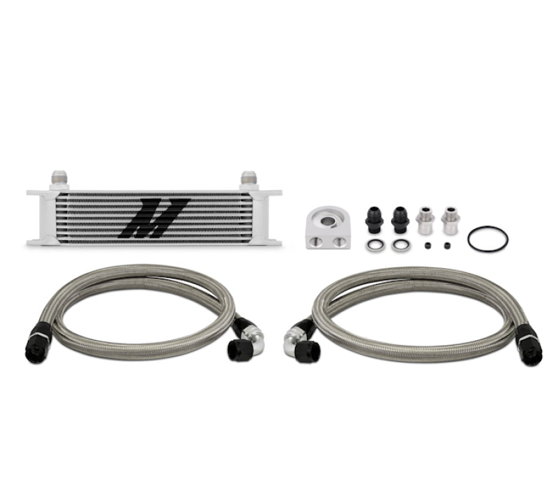 Load image into Gallery viewer, Mishimoto Universal 10 Row Oil Cooler Kit (Metal Braided Lines)
