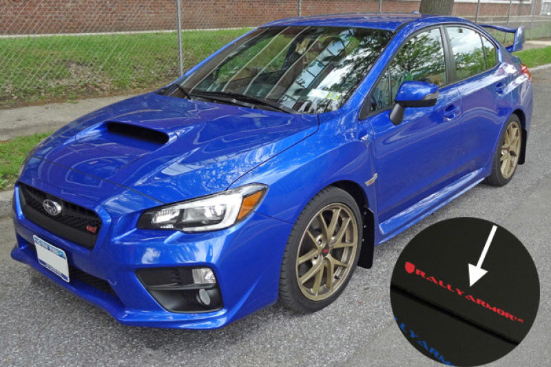 Load image into Gallery viewer, Rally Armor 15-21 Subaru WRX/STI (Sedan ONLY) White UR Mud Flap w/ Red Logo
