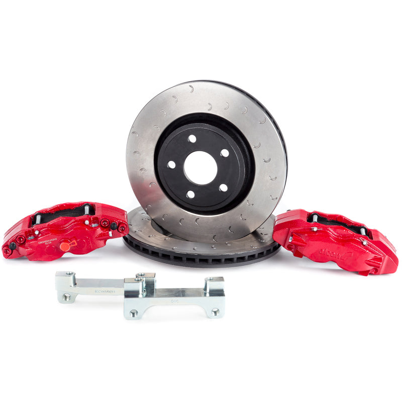 Load image into Gallery viewer, Alcon 2018+ Jeep JL 350x32mm Rotors 6-Piston Red Calipers Front Brake Upgrade Kit
