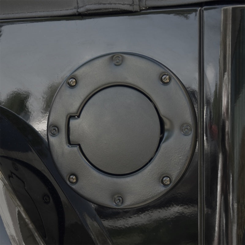 Load image into Gallery viewer, Rugged Ridge 97-06 Jeep Wrangler TJ Black Non-Locking Gas Cap Door
