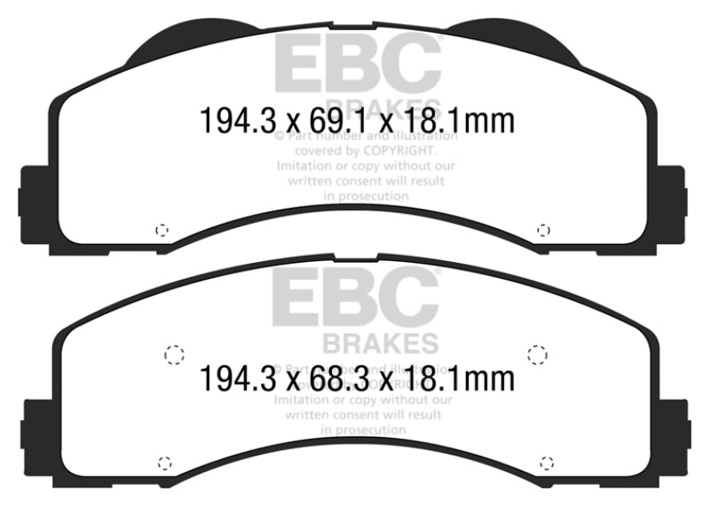 Load image into Gallery viewer, EBC 15+ Ford F150 2.7 Twin Turbo (2WD) Yellowstuff Front Brake Pads
