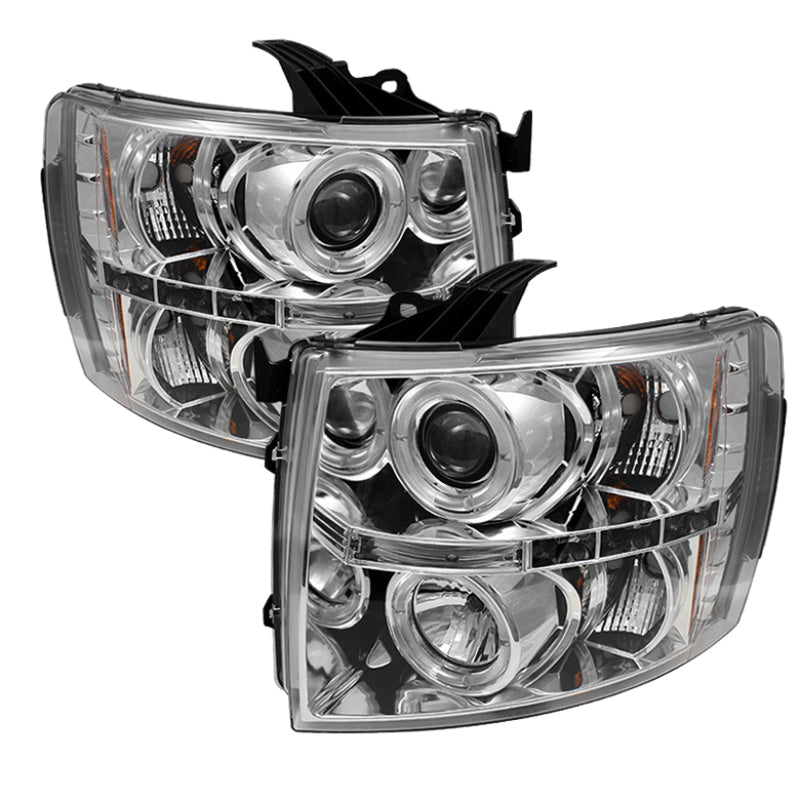 Load image into Gallery viewer, Spyder Chevy Silverado 1500 07-13 Projector Headlights LED Halo LED Chrm PRO-YD-CS07-HL-C
