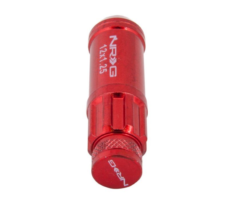 Load image into Gallery viewer, NRG 700 Series M12 X 1.25 Steel Lug Nut w/Dust Cap Cover Set 21 Pc w/Locks &amp; Lock Socket - Red
