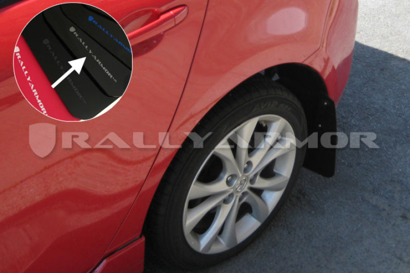 Load image into Gallery viewer, Rally Armor 10-13 Mazda3/Speed3 Black UR Mud Flap w/ Silver Logo
