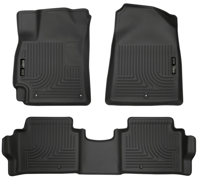 Load image into Gallery viewer, Husky Liners 2017 Hyundai Elantra Weatherbeater Black Front and Second Row Floor Liners
