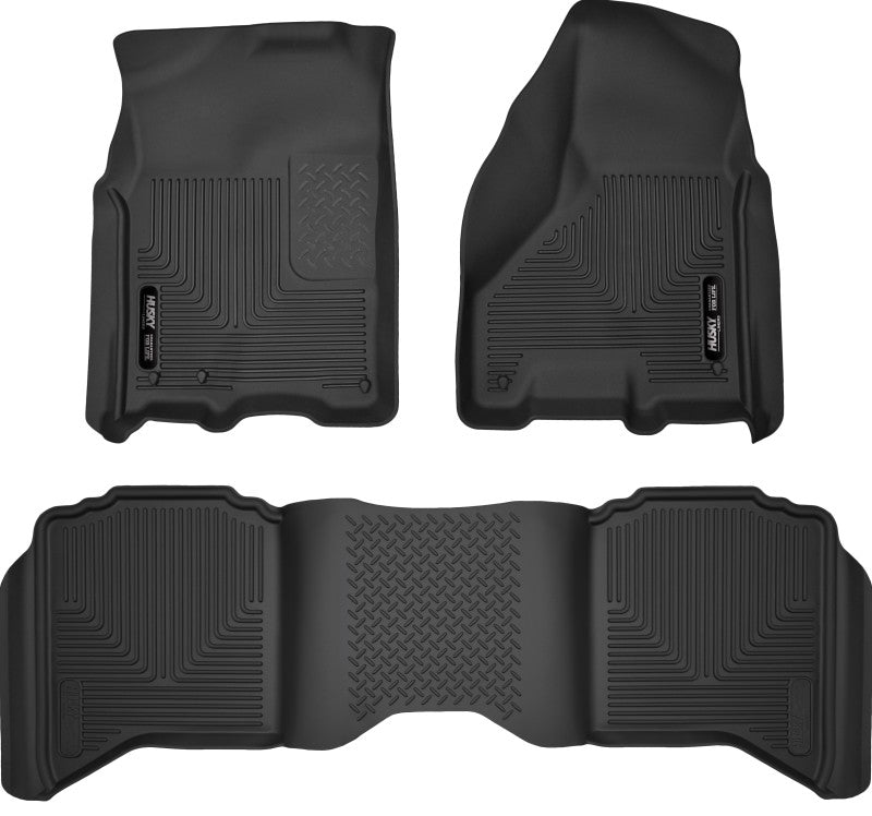 Load image into Gallery viewer, Husky Liners 2012 Dodge Ram 1500/2500 Crew Cab WeatherBeater Combo Black Floor Liners
